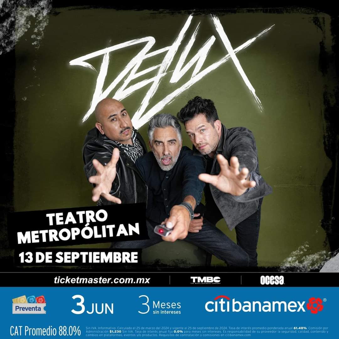 elrockenmexico's tweet image. @DELUX llega con su rock el próximo 13 de septiembre al @TMetropolitanMx.

Accesos ya a la venta en @Ticketmaster_Me

@ocesa_rock