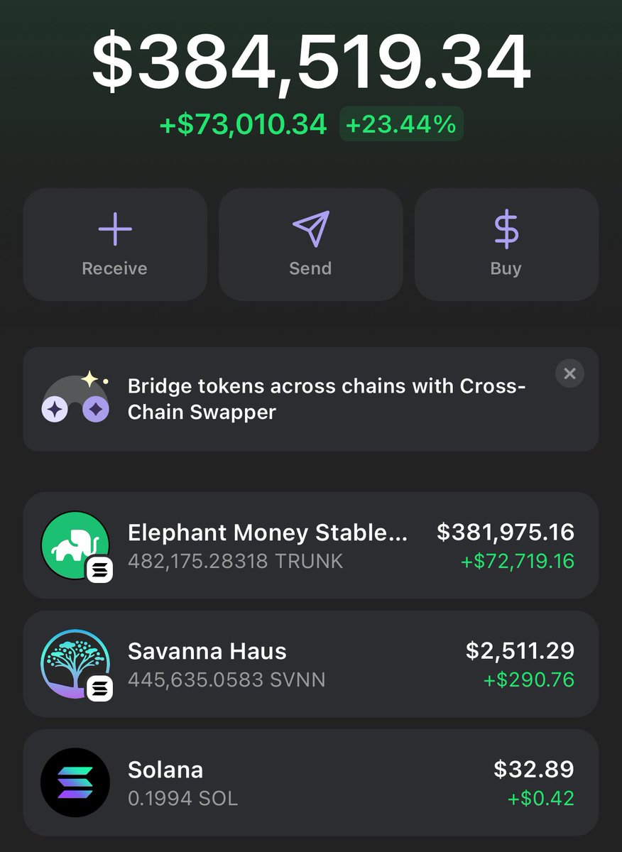 $TRUNK on Solana getting close to $1.

<a href="/ElephantStatus/">WELEPHANT</a>