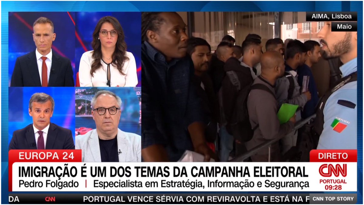 Esta manhã,  na <a href="/cnnportugal/">CNN Portugal</a> a analisar a situação nacional em matéria de imigração.