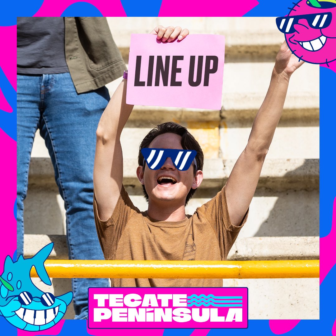 Todos preparándonos para recibir el line up de #TecatePeninsula 🌊
