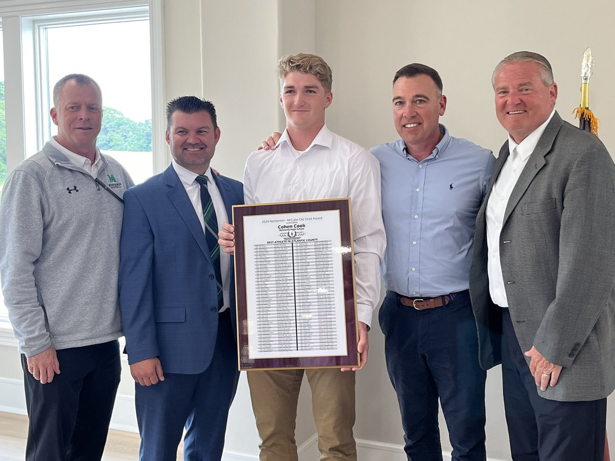 Congratulations to <a href="/CohenCook2/">Cohen Cook</a> who was awarded the Old Grad Award which recognizes the top high school athlete in Atlantic County.