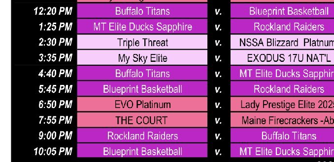 RRaidersAAU's tweet image. Gym Rat Challenge Saturday schedule is up! See you there! Impact Center, Halfmoon, NY @GymRatCHALLENGE @beaconswbb @HamCollWBBall @Bryantwbball @AdelphiWBB @WNEwbasketball @coach_ames22 @FibbleAlexis @Brockport_WBB