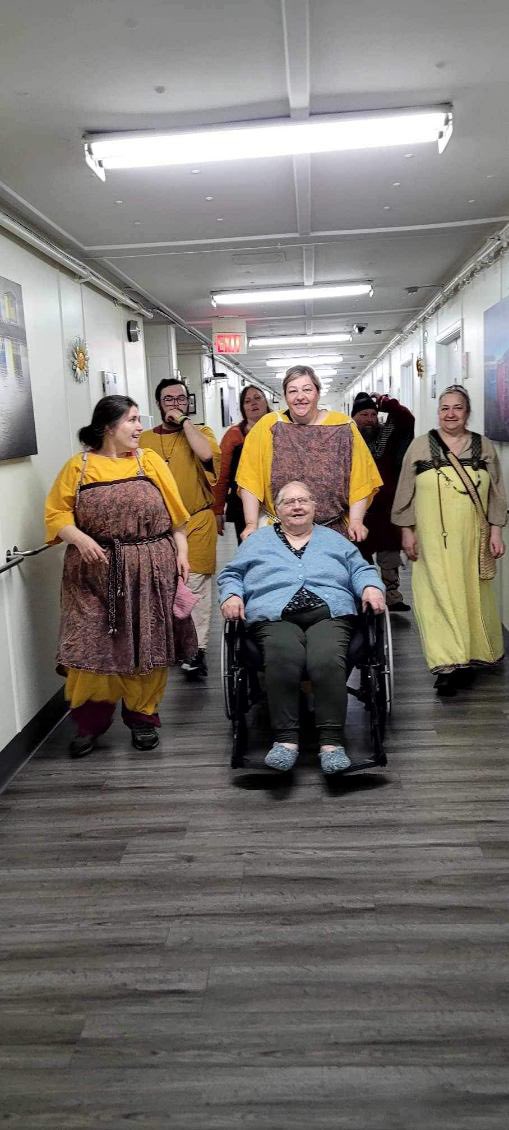 WildlandsOceans's tweet photo. The Vikings visited the Shirley's Haven Personal Care Home today in St.Anthony with a Viking Feast.  Lots of songs, laughter, and great food… compliments of Ambassatours Grayline and Wildland Tours!!  What a wonderful day it was for them all!! #ambassatourshfx #cruisenl https://t.co/qJXlC6fD3D