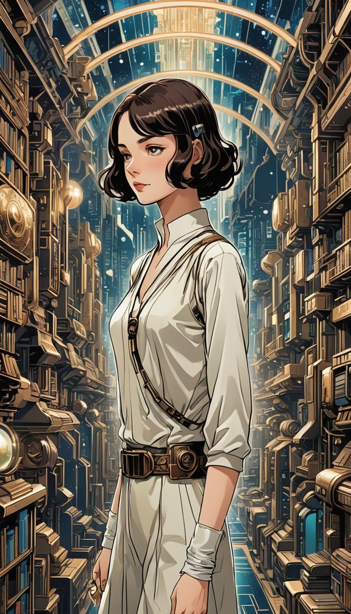 PhoebeBookClub's tweet photo. 💊😁An Alpha-plus psychologist begins to question the values of the World State,🌐🚀 and John the Savage, who represents a stark contrast to the technologically controlled society🏙️🧬#AIArt #DystopianBooks #ReadWithPhoebe #SciFiAIArt #ArtDeco #AnimeAIArt 🤖 #BraveNewWorld #Huxley https://t.co/HdWkH3uUFS
