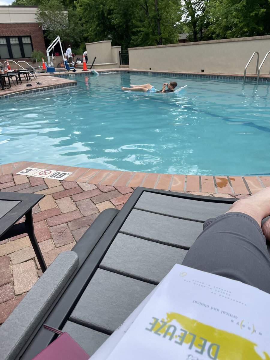 When it’s been a Monday at the hospital and it’s finally warm enough for poolside after work and you need to be prepared for philosophy discussion group this weekend and you aim to be as cool as the French intellectual @MarkJMasterson 😬