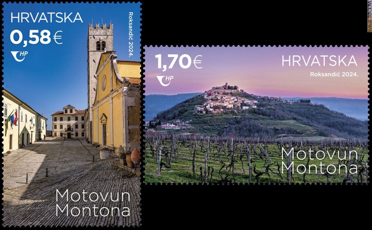 Vaccarinews's tweet photo. Due #francobolli #turistici per #Montona, in #Istria. Li dedica oggi la #Croazia: https://t.co/As7fxCDkvK https://t.co/DX3EQRawTy