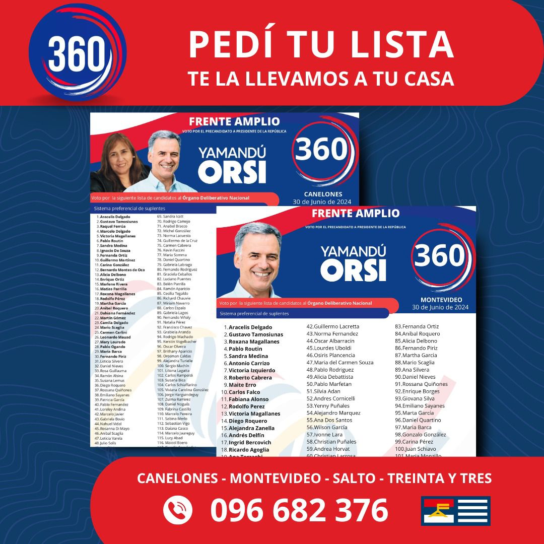 info360uy's tweet photo. Seguimos creciendo: la 360 presentó listas en cuatro departamentos -  https://t.co/9t8NX1eAWI https://t.co/CgvNlmXyLw