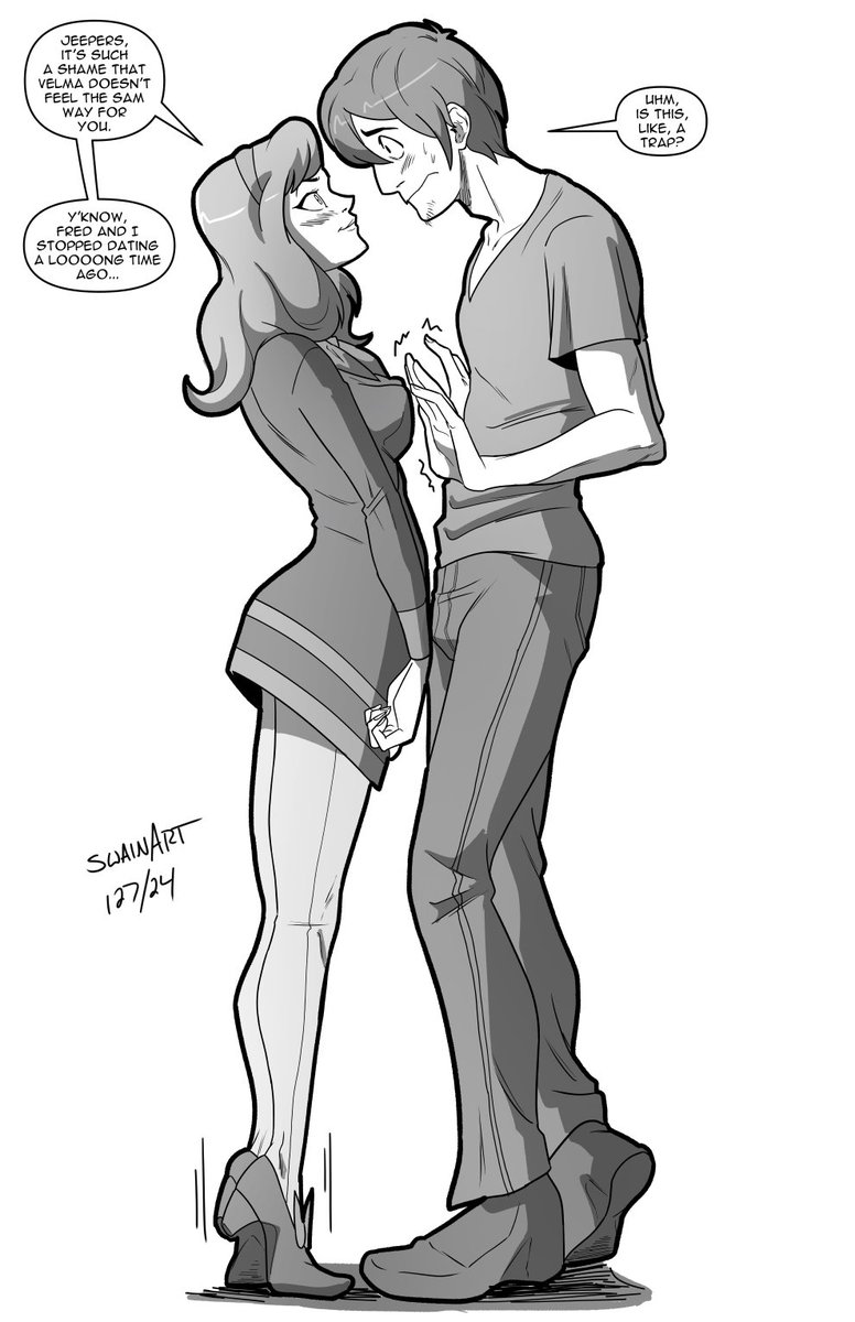 Daphne flirting with Shaggy. I guess I've kinda stopped having fun with  Velma. So what if the preppy girl fell for the tall washout? #Scoobydoo, image size:776x1200
