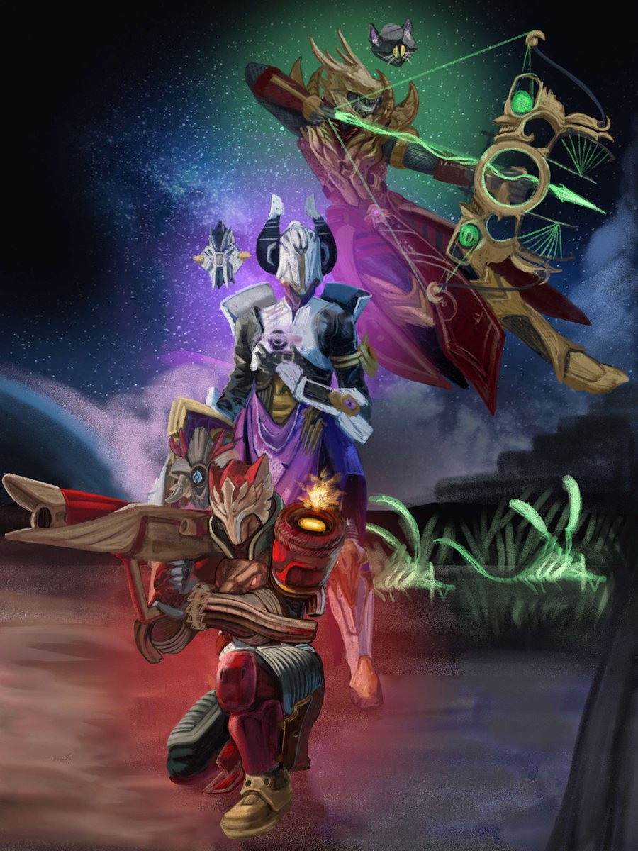 CinderHart's tweet photo. "One last time, together. Into the end."

Art of my fireteam by the amazing @/ZilvanV
#destiny2 #AOTW https://t.co/YUMupCrRJq