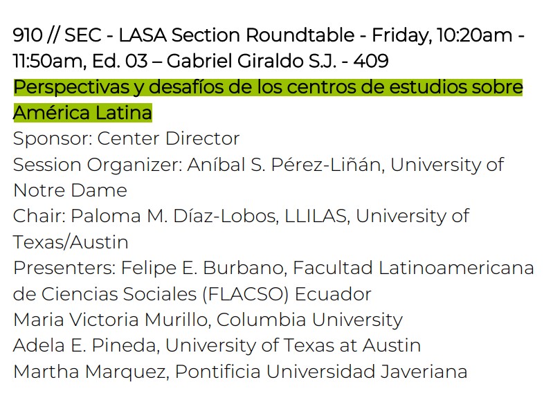 LASA Center Director Section tweet media