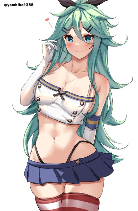 チューブトップ型島風服の山風#艦これ版深夜の真剣お絵描き60分一本勝負#艦これ版真剣お絵描き60分一本勝負_20240603 