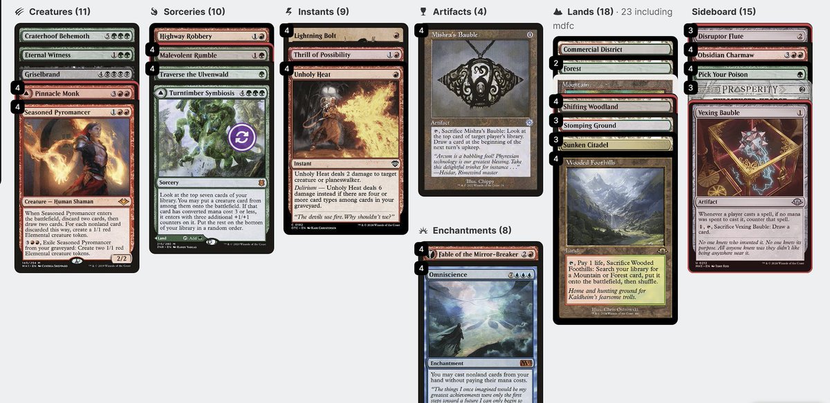 ascoozeme's tweet photo. I watched @Aspiringspike's steam today and I got so inspired to build woodlands in gruul I dredged up this twitter account after over a year.  Looping pinnacle monk + traverse into craterhoof is more resilient to solitude then emrakul and not a self-mill nonbo https://t.co/uYHossspzt