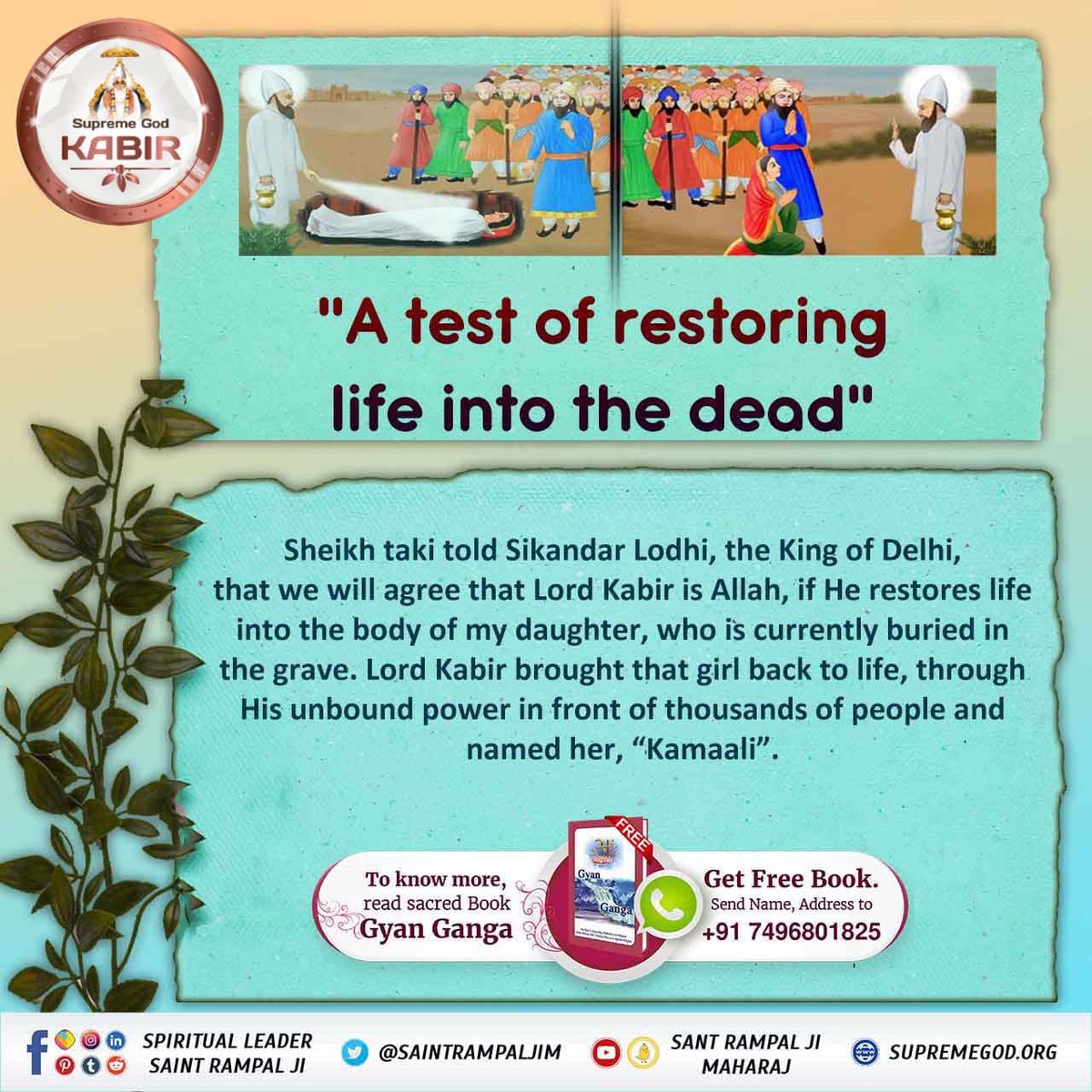 #GodMorningTuesday
 #TuesdayFeeling
 #tuesdaymotivations
"A test of restoring
life into the dead "

Must watch Sadhna TV 7:30 pm