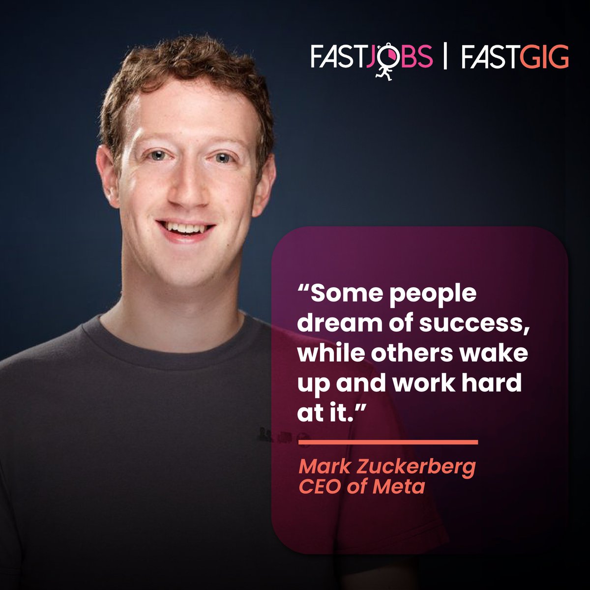 Dreaming of success is easy; waking up and working hard for it is what sets you apart. 💼🔥
#CareerAmbition #HardWorkPaysOff #MarkZuckerberg #SuccessMindset #DreamBig #fastjobs #fastgig
