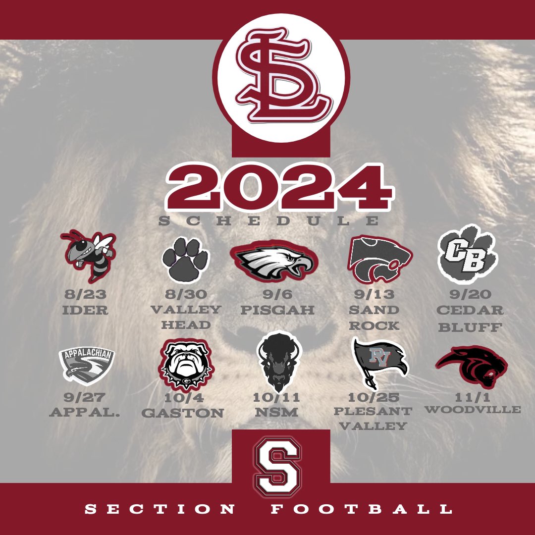 SectionFB1's tweet image. 2024 Schedule