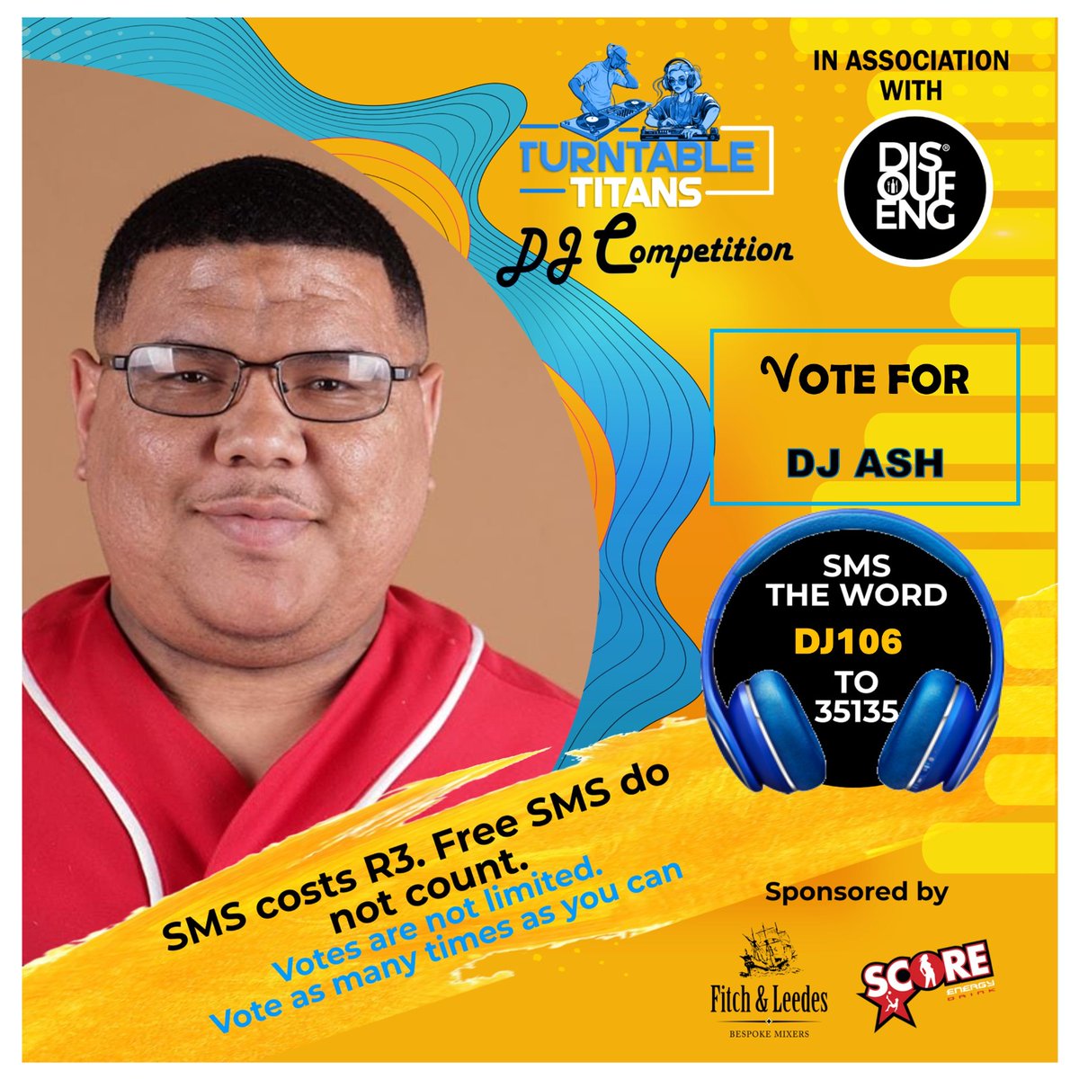 Awe Fam...

Please help me get to the finale of the Turntable Titans  DJ Competition. I need as many votes as I can get.

Please sms DJ106 to 35135(sms costs R3,Free sms' Do No Apply)

Please Share! *DJ 106* NO SPACES..ONE WORD.