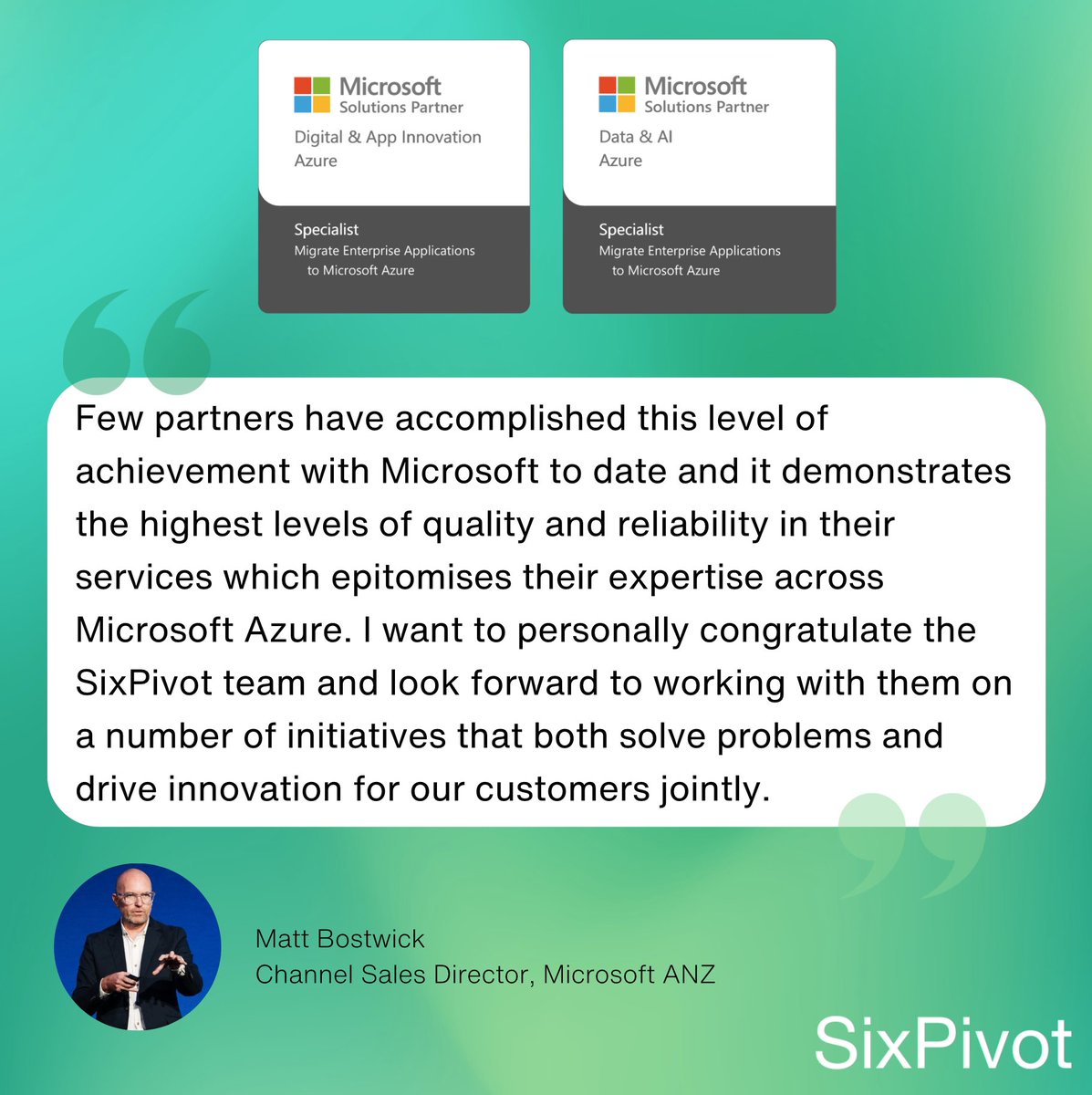 Thanks Matt Bostwick for all your support 😍 We’re excited to deepen our partnership with @MicrosoftAU  to drive customer innovation 🚀