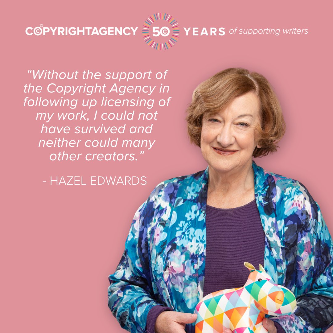 CopyrightAgency's tweet photo. Thank you for sharing your message with us, Hazel (@muirmoir)! Happy 50th to your first published work!
#copyrightagency #50for50 #50yearsofsupportingcreators #supportingwriters #50thAnniversary #CopyrightAgencyTurns50 #copyright https://t.co/yrIVkFyGPS