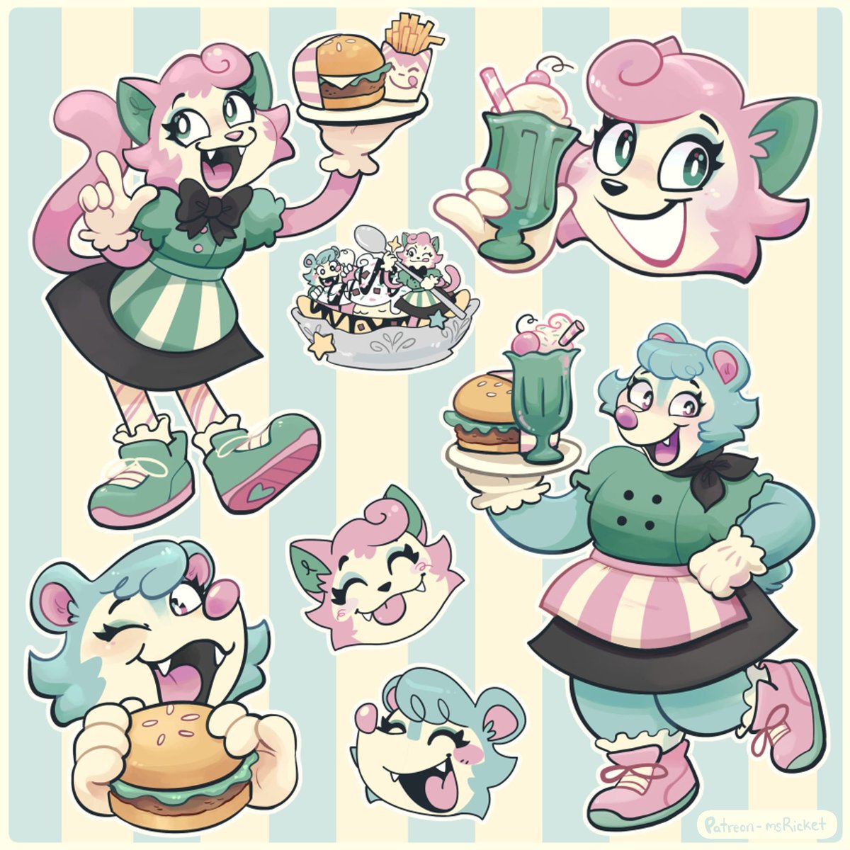 🍔🍨 last month's sticker sheet~