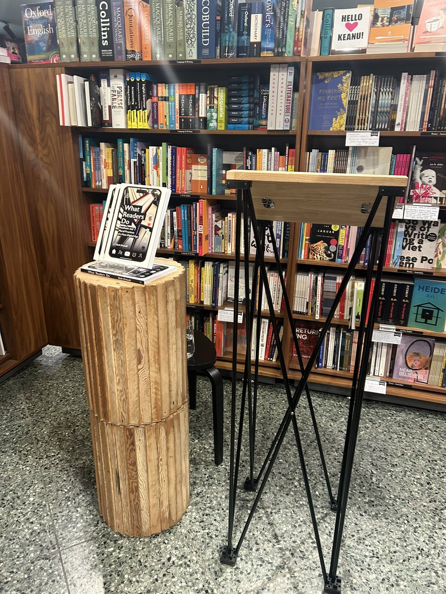 Scenes from the launch for my book What Readers Do <a href="/BloomsburyAcad/">Bloomsbury Academic</a> hosted by <a href="/ReadingsBooks/">Readings</a> last night 🧁📖