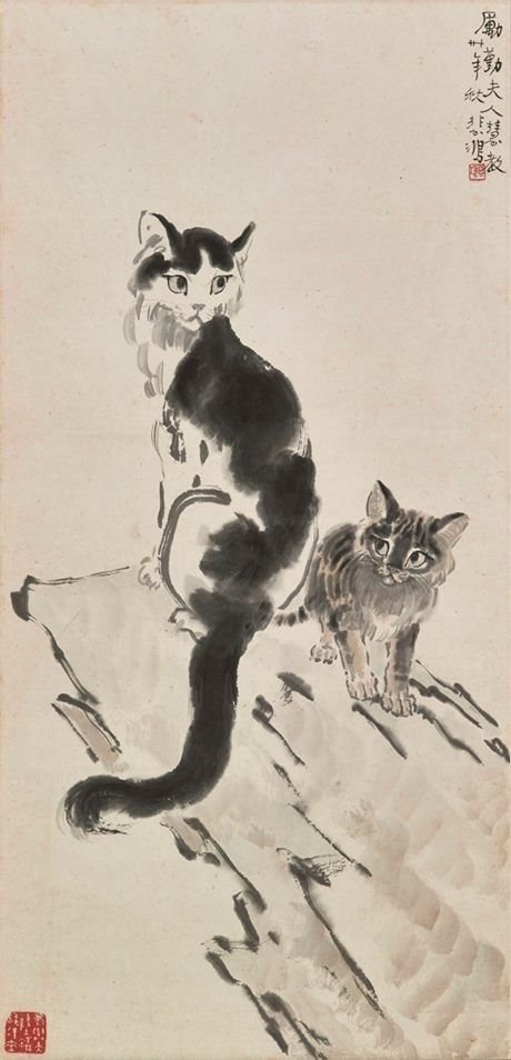 なんとなくアニメっぽい猫さんだと思います。画像は中国の画家、徐悲鴻