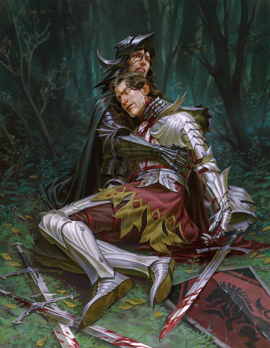 The death of Balin and Balan done for <a href="/GallantTrueZine/">Gallant and True: An Arthurian Zine LEFTOVERS!</a> 

Loved working on this project with everyone :D  Leftover sales start June 5