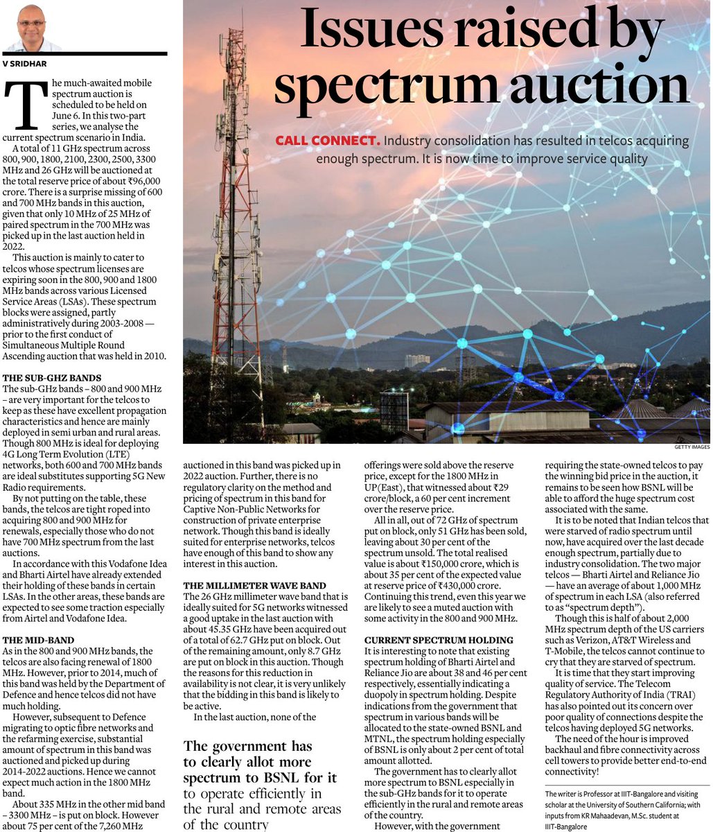 V Sridhar (@vsridhartelecom) on Twitter photo A prelude to the forthcoming spectrum auction in India <a href="/IIITB_official/">IIIT-Bangalore</a> <a href="/citappsays/">Centre for IT and Public Policy, IIIT-B</a> <a href="/USC_ARNIC/">USC ARNIC</a> A prelude to the forthcoming spectrum auction in India <a href="/IIITB_official/">IIIT-Bangalore</a> <a href="/citappsays/">Centre for IT and Public Policy, IIIT-B</a> <a href="/USC_ARNIC/">USC ARNIC</a>