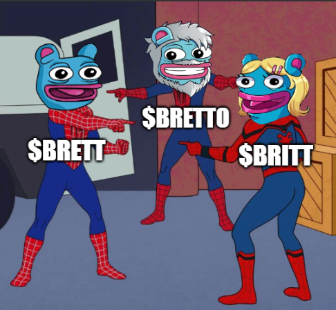BasedBretto's tweet photo. Meet the $BRETTO family! 👨👩👦
When $BRETTO, $BRETT, and $BRITT cross paths! The crypto family drama is just getting started. 🌟👨👩👦
Who's your favorite? Join the discussion: https://t.co/NwaLx7NvHT
#Crypto #BRETTO #BRETT #BRITT #CryptoFamily https://t.co/6vNjsju4xA