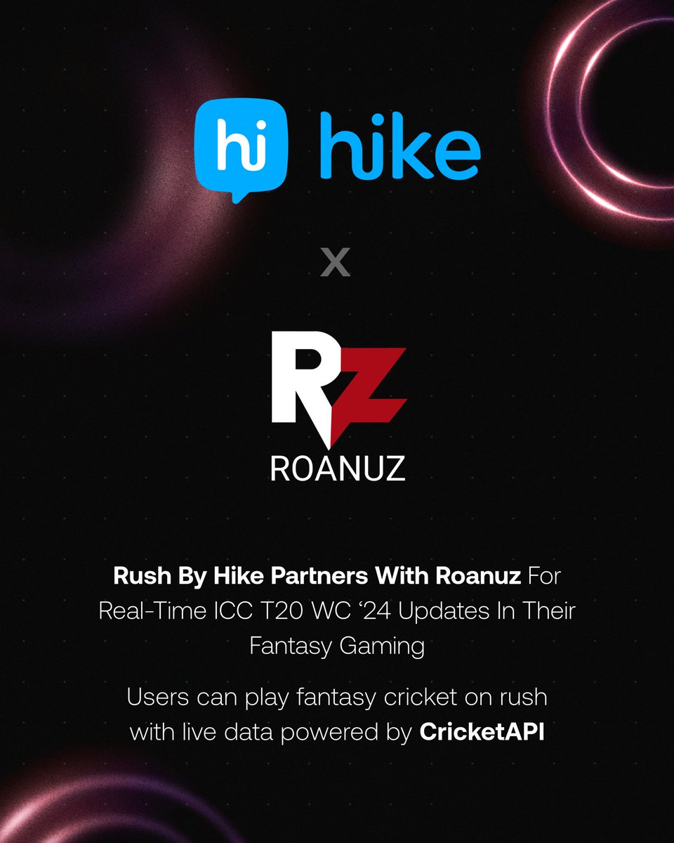 Life is like cricket, you need the right partnerships to succeed! That's why we've partnered with Rush by Hike to provide real-time ICC T20 World Cup '24 data. Play fantasy cricket on Rush Gaming Universe with fantasy cricket data powered by CricketAPI!
#cricket #icct202024 #icc
