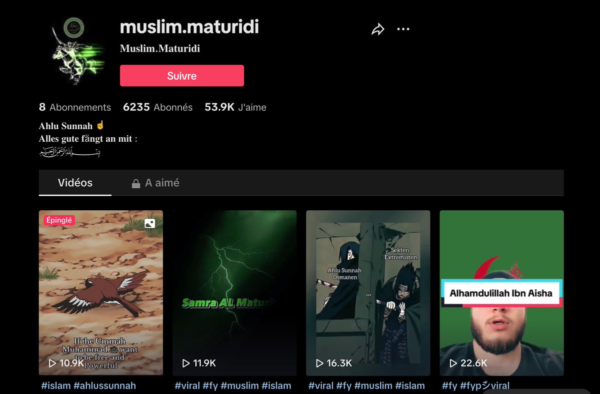 denisedetralala's tweet image. Signalement à approfondir. Un #prédicateur 2.0 vraisemblablement basé en #Allemagne, dont le pseudo est "Muslim.Maturidi", aurait légitimé l'attaque de #Mannheim au motif que la victime était islamophobe   tiktok.com/@muslim.maturi…