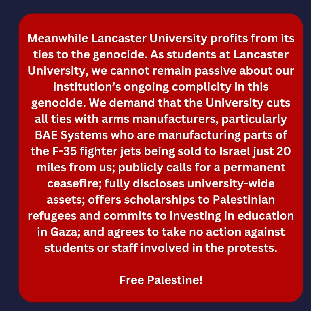 🚨Amin al-Bahiti Liberated zone founded 🚨
Lancaster University Vice Chancellor's office has been liberated! We have spent the night in the, now called, Amin al-Bahiti Liberated zone. #freepalestine