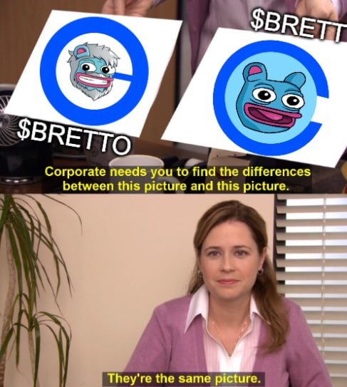 BasedBretto's tweet photo. When they can't tell the difference between $BRETTO and $BRETT, but we know who's the real Daddy of Base. 😏👨👦
Discover the true story: https://t.co/NwaLx7MXSl
#Crypto #BRETTO #BRETT #DaddyOfBase https://t.co/CQKoNByISE