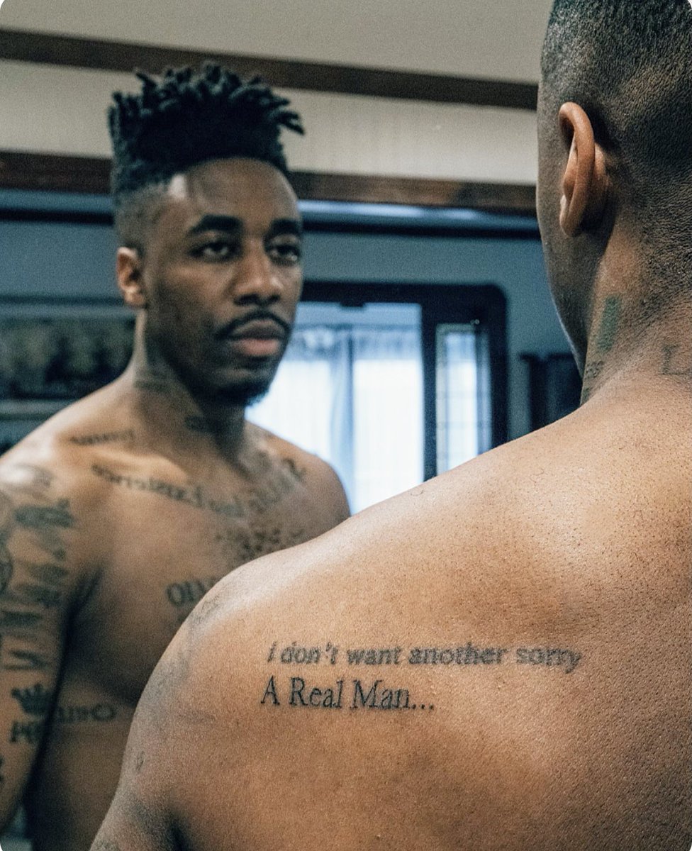 NEW TATTOO: “A Real Man…” As many of you know when a song truly means a lot to me I like to get a tattoo to solidify my loyalty to what the song encompasses and represents. I guess you could say it cut deep. Pun intended. “A Real Man” is REAL life. The REALity of trying to