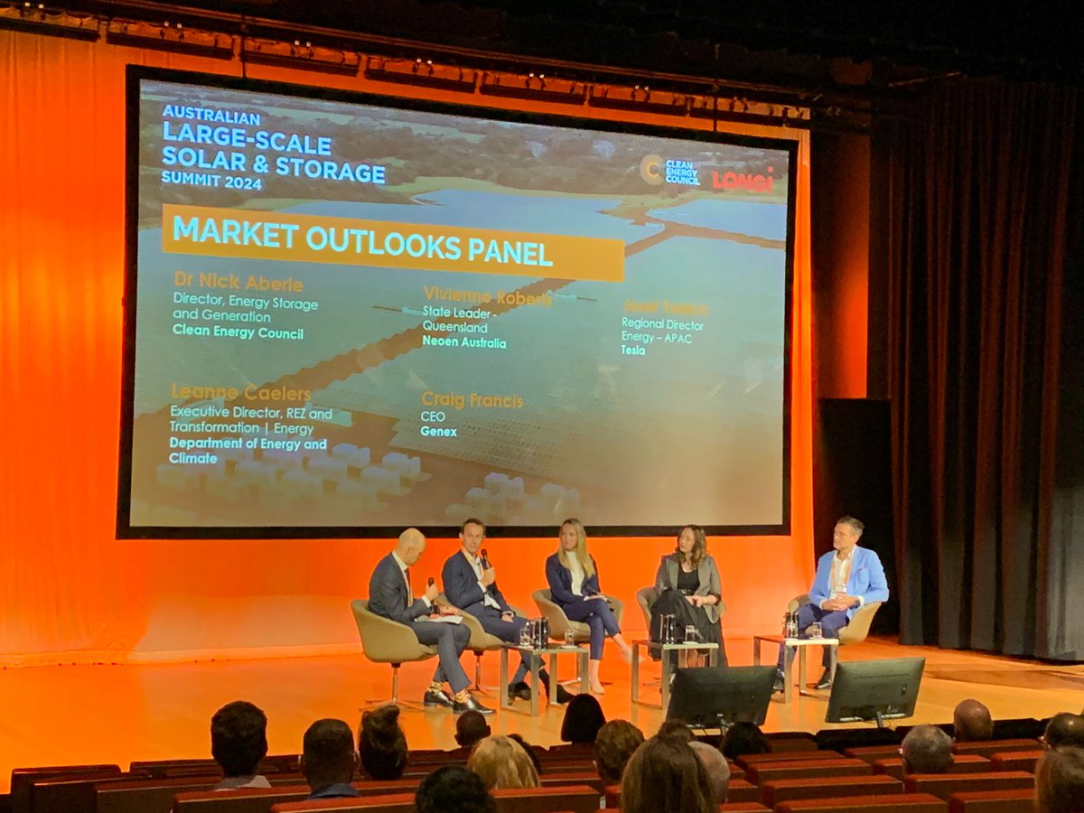 The Clean Energy Council’s Australian Large-Scale Solar and Storage Summit  has kicked off with a discussion on the market outlook for large-scale project development. Energy storage and the capacity market are seen as being fundamental to market development.
#ALSSSS24