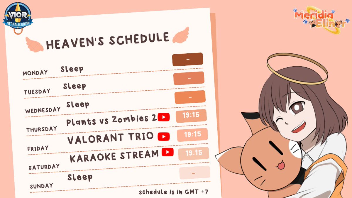 MeridiaElinor's tweet photo. It is my schedule ^^
【Hashtags】 General : #Meridia_Elinor
Live : #Eli_ve
Clip : #El_clip
Fanart : #Meridiart
NSFW: #Meridi_ahh
Meme: #Merime
#Dreimora #VernalisOrion #VIOR https://t.co/52zdavQGSu
