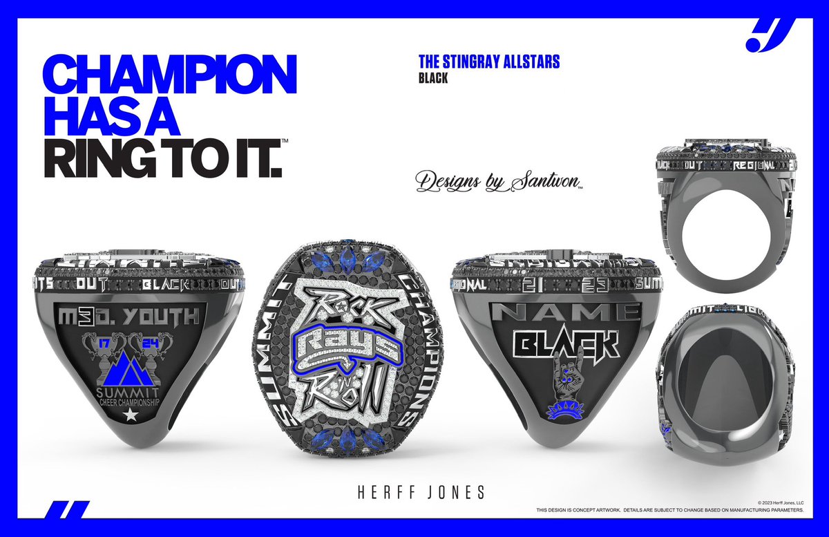 DBSchamprings's tweet photo. Yes I’m back in BLACK🤘🏿

Congratulations to @LetsGoRays @Black_Rays, 2024 SUMMIT CHAMPIONS! 

#DBSchamprings #designsbysantwon #hjchamprings #herffjones #evolvechamprings #championshiprings #champrings #nationalchampions #summitchampions https://t.co/IRouGz33EH