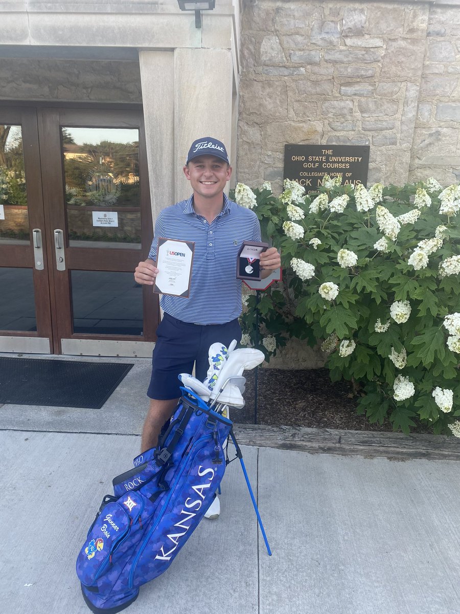 KUMensGolf's tweet photo. Gunnar Broin is major championship bound 🤯🎟️

@gunnar_broin is one of 5 golfers from final qualifying in Columbus, Ohio to punch his ticket to the 2024 U.S. Open. See you at Pinehurst, GB 🤝

#RockChalk https://t.co/yETGBNGl3W