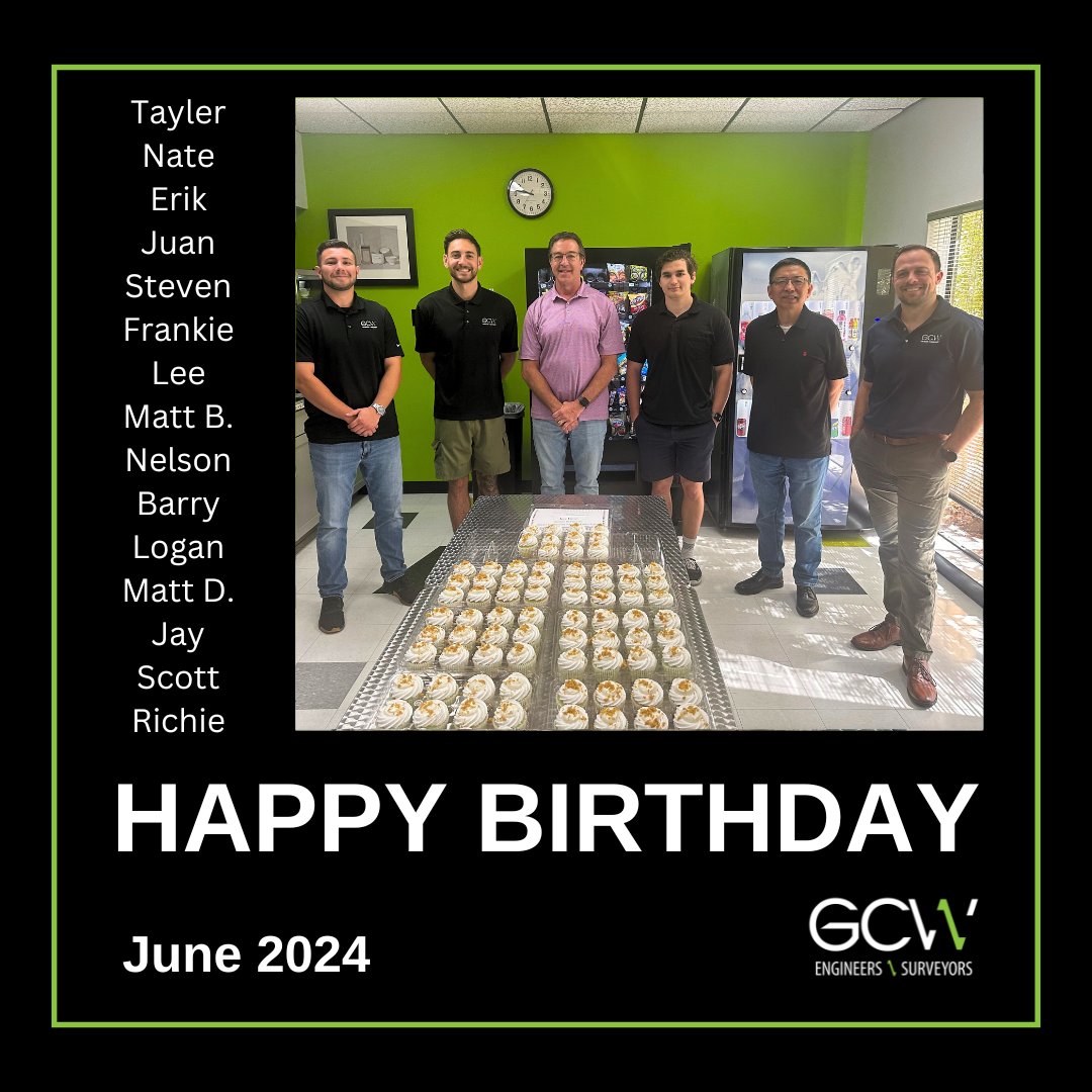 GCW_Eng's tweet photo. Happy Birthday to all our employees celebrating in June!
#JuneBirthdays #LifeatGCW #EngineersHaveFun https://t.co/biztOU8Ys7
