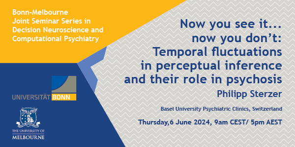 Centre for Brain, Mind and Markets (@unimelb_cbmm) on Twitter photo Join us at 9am CET/5pm AEST Thursday 6 June for the next in the Bonn-Melbourne Seminar Series in Decision Neuroscience and Computational Psychiatry with @PhilippSterzer! <a href="/BusEcoNews/">Business & Economics UniMelb</a> <a href="/UniBasel_en/">University of Basel</a> go.unimelb.edu.au/phu8 Join us at 9am CET/5pm AEST Thursday 6 June for the next in the Bonn-Melbourne Seminar Series in Decision Neuroscience and Computational Psychiatry with @PhilippSterzer! <a href="/BusEcoNews/">Business & Economics UniMelb</a> <a href="/UniBasel_en/">University of Basel</a> go.unimelb.edu.au/phu8