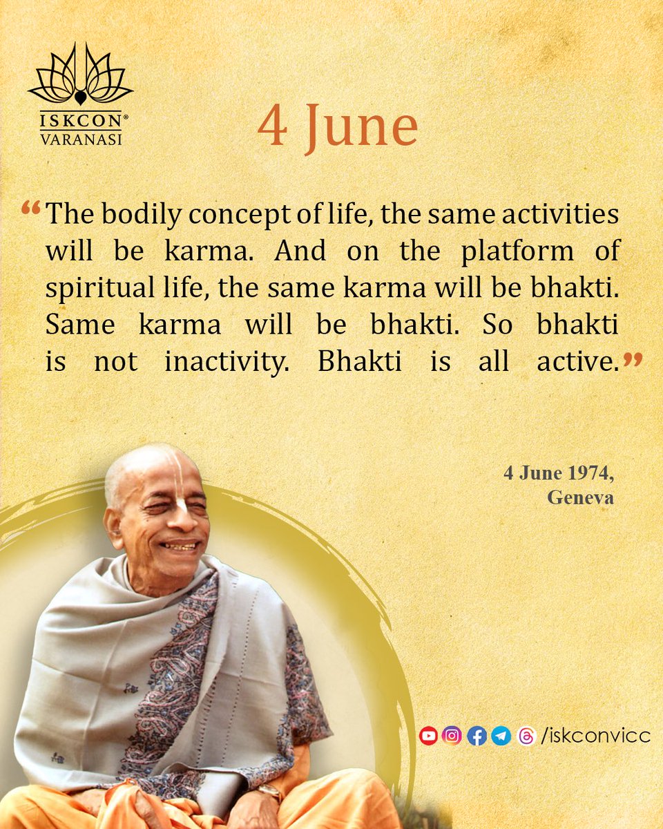 Daily Prabhupada Vani- 4 June

#bhakti #krishnaconsciousness #iskconworld #srilaprabhupada #4june #vedicwisdom