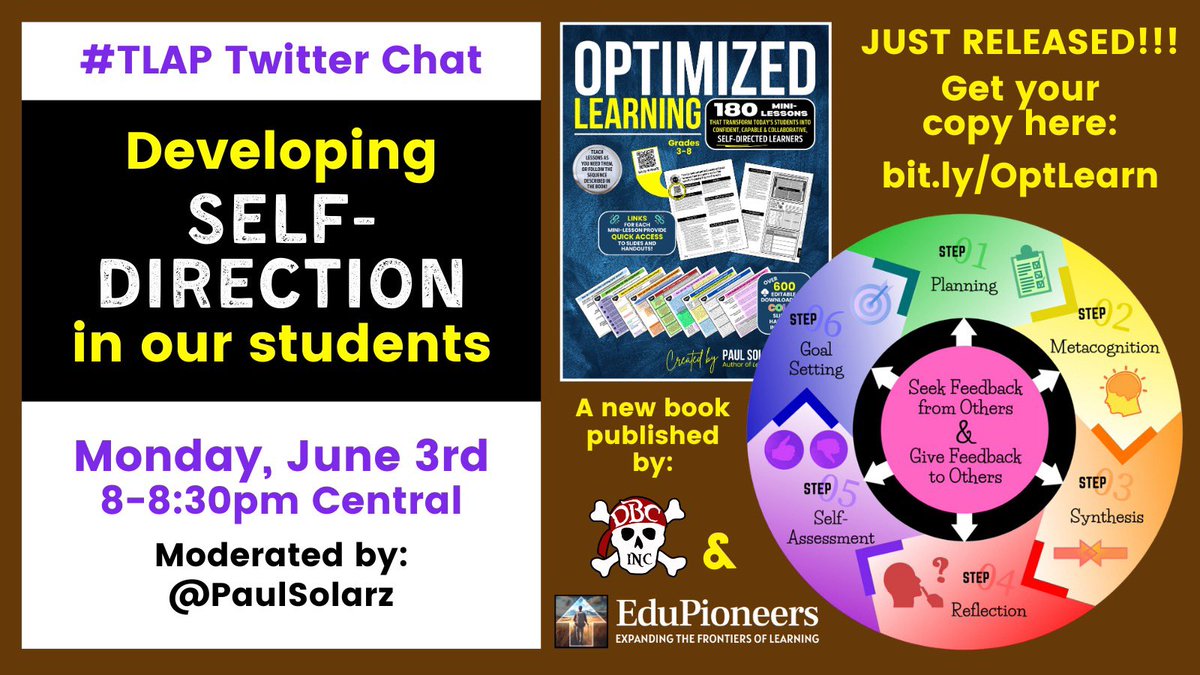 burgessdave's tweet image. Join @PaulSolarz for #tlap tonight at 8pm Central to discuss his amazing new book, #OptimizedLearning!!! 
#leadlap #learnlap #dbcincbooks