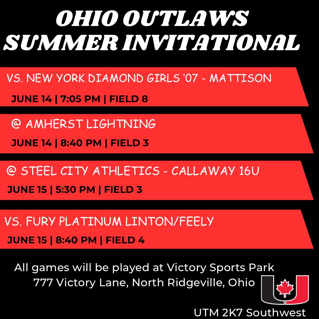 Julianna Merritt 2025 🇨🇦 (@julesmerritt29) on Twitter photo Our next tournament in the US is the Ohio Outlaws Summer Invitational (June 14-16). Below is the schedule for my team <a href="/UTM2K7Southwest/">UTM Revolution 2K7 Southwest</a> Our next tournament in the US is the Ohio Outlaws Summer Invitational (June 14-16). Below is the schedule for my team <a href="/UTM2K7Southwest/">UTM Revolution 2K7 Southwest</a>