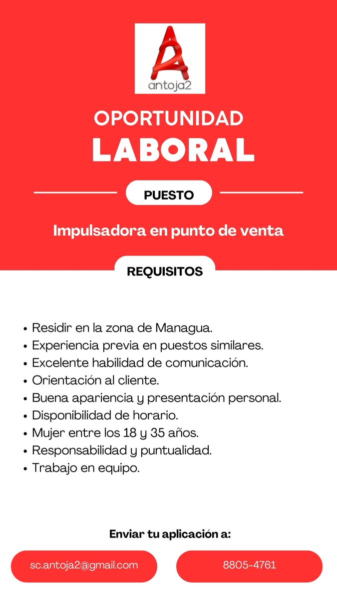 _sofcastro's tweet photo. Hola gente! Hoy les traigo dos oportunidades laborales 🤩 

Si cumplís con los requisitos te invito a aplicar enviando tu CV actualizado al correo electrónico indicado.

Porfis rt para que llegue a más gente. https://t.co/DF5QhJaPpX