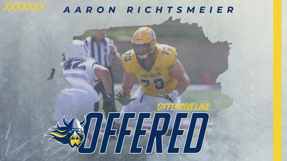 After a great conversation with <a href="/CoachBKearsley/">Brayden Kearsley</a> I am excited to have received a scholarship offer from <a href="/AugieFB/">Augustana Football</a> ! 
<a href="/CoachOJ_/">Jerry Olszewski</a> <a href="/CoachAaronStens/">Aaron Stensland</a>