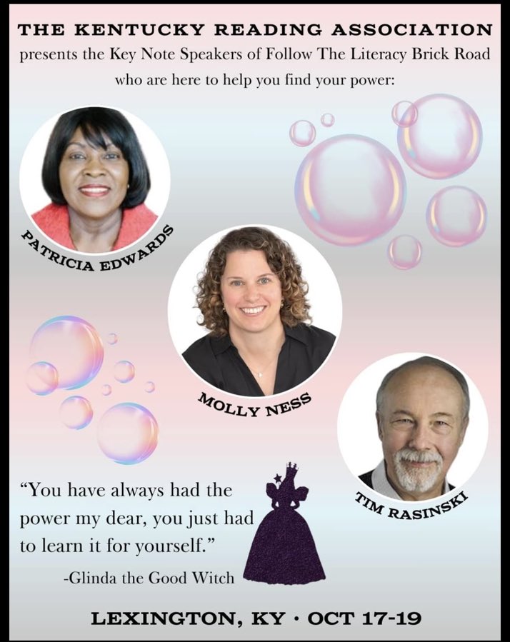 Join me and the amazing  <a href="/drmollyness/">Molly Ness / End Book Deserts</a> and Pat Edwards at the Kentucky Reading Association Conference this October.