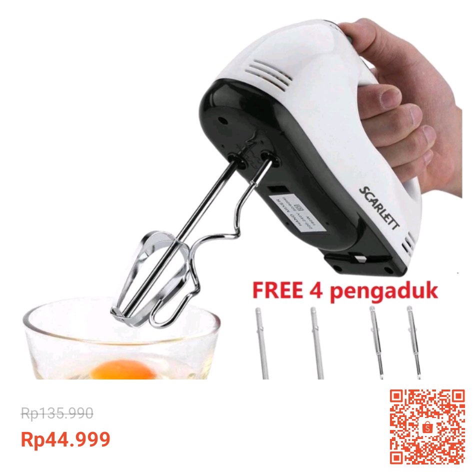 azharnoer22's tweet photo. Temukan dan dapatkan Mixer Tangan super hand mixer/ Elektrik Pengaduk 7 Kecepatan Otomatis Putih Pengaduk Telur Kue - Free 4 Buah Alat Pengocok / Mixer Serbaguna hanya Rp44.999 di Shopee sekarang juga! https://t.co/tA6uPgBOv9 #ShopeeID https://t.co/vtrMFNJMoZ