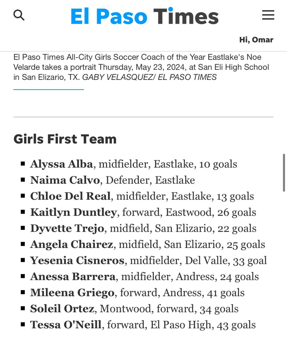 Congratulations <a href="/YeseniaSurf13/">Yesenia Cisneros</a> on your recognition of 1st team All-City! We are so proud of all your hard work and so glad to see you getting the recognition you deserve! Keep grinding, kid! One more year.