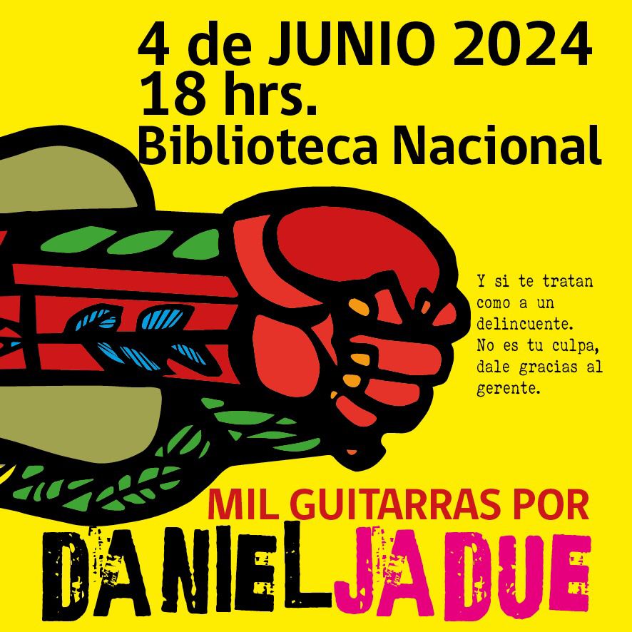 FlorenciaLagosN's tweet photo. 4 de junio 18hrs. Biblioteca Nacional:
"Mil guitarras por Daniel Jadue"
#TodosSomosJadue https://t.co/rkaVAwW4O0
