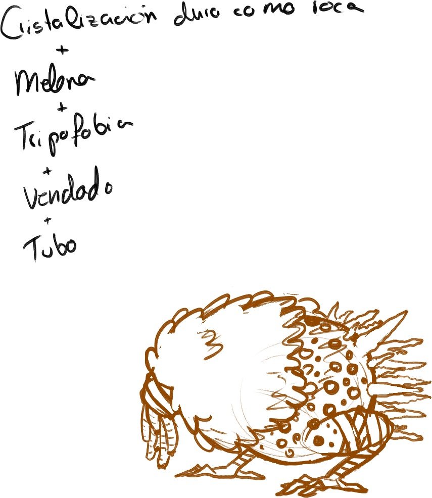 Gaby33511541's tweet image. @Monlenz #Monstermaker
The other day (this morning?) I saw a video about creating monsters/creatures with a list of randomized characteristics. And, well, I got jealous and wanted to do something myself.
The sketch.
I will leave the links to the videos in the comments.