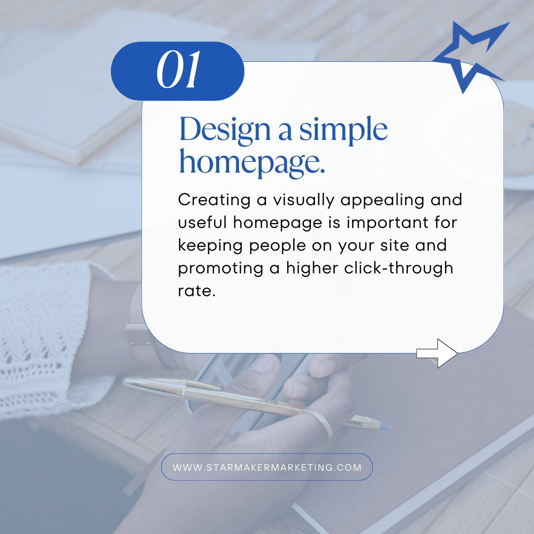 gostarmaker's tweet image. Effective Web Design Tips for Improving Your Website

1. Design a simple homepage.
2. Include white space.
3. Create a user-friendly navigation menu.
______
#simplewebdesign #whitespace #usefriendly #webdesigntips #webtips #website #webdesign #starmakermarketing